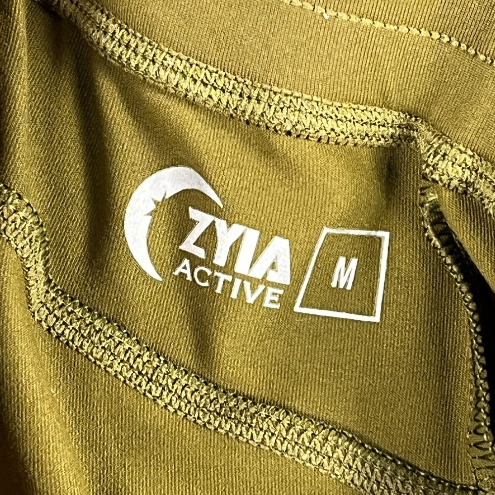 Zyia Active Unwind Jogger Pants Womens Medium Olive Green Mid Rise Drawstring - Picture 9 of 14